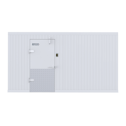14x20 walk-in mortuary cooler detail, insulated panel and door hardware construction