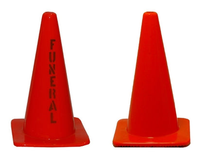 18-inch traffic cones: Funeral Imprint and Blank options