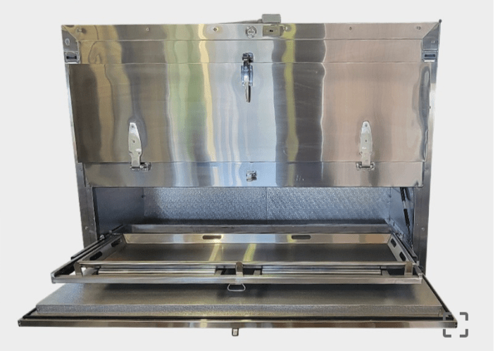 2 Body Vault Style Mortuary Cooler with Telescoping Trays – Model 1070 - 2MBS - American Mortuary Coolers & Equipments