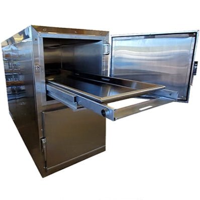 2 - Door Vault - Style Morgue Cooler with Slide - Out Stainless Trays | Model 1070 - 2MB2 - American Mortuary Coolers & Equipments