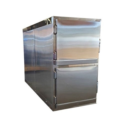 2 - Door Vault - Style Morgue Cooler with Slide - Out Stainless Trays | Model 1070 - 2MB2 - American Mortuary Coolers & Equipments