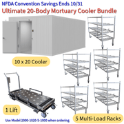 20 Body Cooler Bundle + Mortuary Lift System - American Mortuary Coolers & Equipments