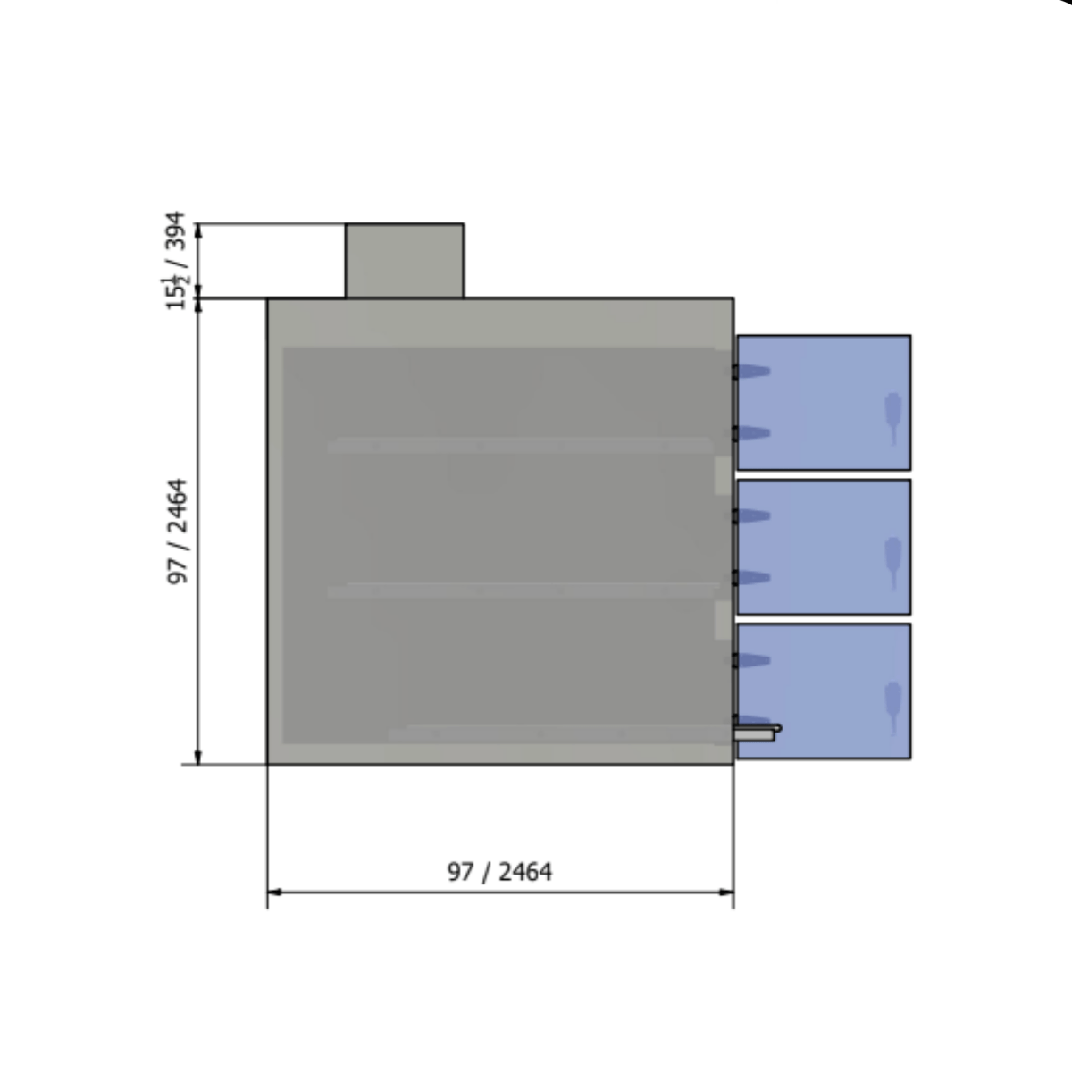 3 Bay Vertical Morgue Cooler – Model 1070 - 3BVU - American Mortuary Coolers & Equipments
