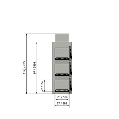 3 Bay Vertical Morgue Cooler – Model 1070 - 3BVU - American Mortuary Coolers & Equipments