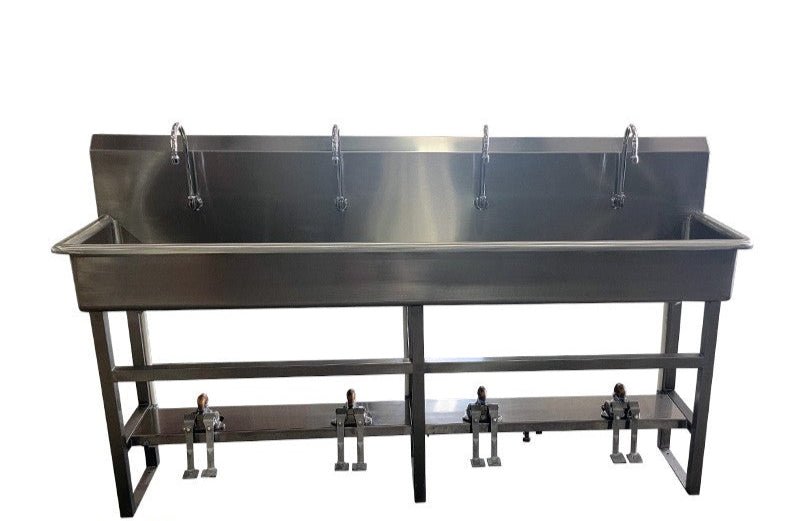 4 Foot Pedal Sink Station – 1035 - 06 - 4 - American Mortuary Coolers & Equipments
