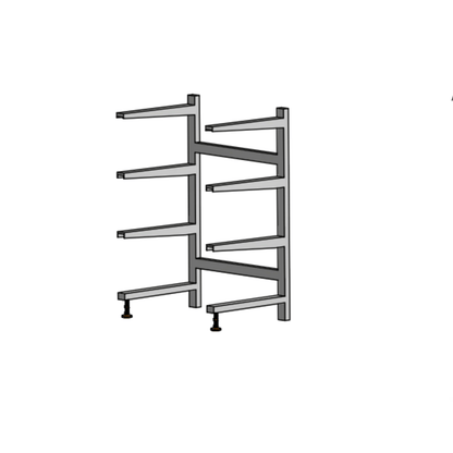 4 - Tier Cantilever Mortuary Racks– Model 2000 - 4TC - American Mortuary Coolers & Equipments