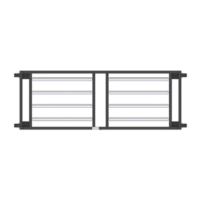 AME 2000-4TSL side-load mortuary rack plan view with two roller panels per tier
