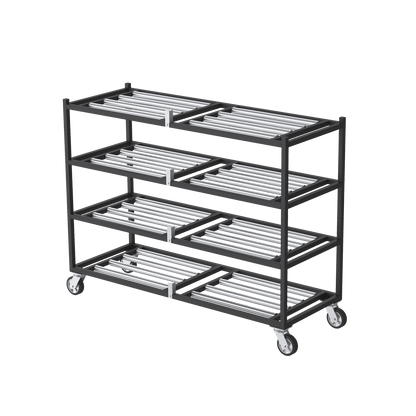 4 Tier Side-Loading Mortuary Rack | Cadaver Storage Rack | Morgue Cooling Rack | Walk-In Cooler 4 Body Rack USA Made