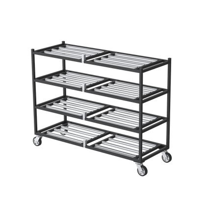 4 Tier Side-Loading Mortuary Rack | Cadaver Storage Rack | Morgue Cooling Rack | Walk-In Cooler 4 Body Rack USA Made | American Mortuary Coolers