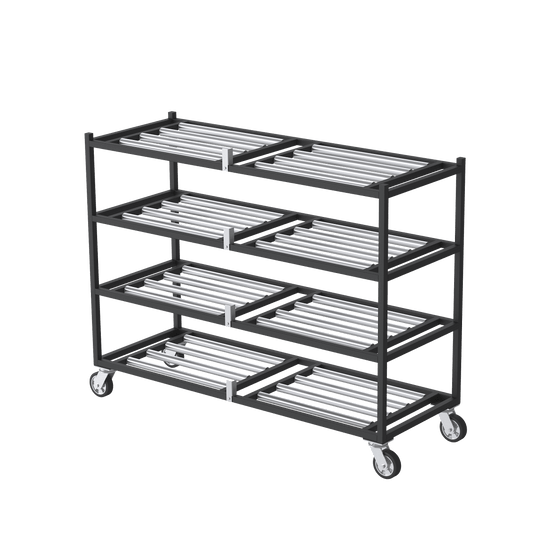 4 Tier Side-Loading Mortuary Rack | Cadaver Storage Rack | Morgue Cooling Rack | Walk-In Cooler 4 Body Rack USA Made | American Mortuary Coolers