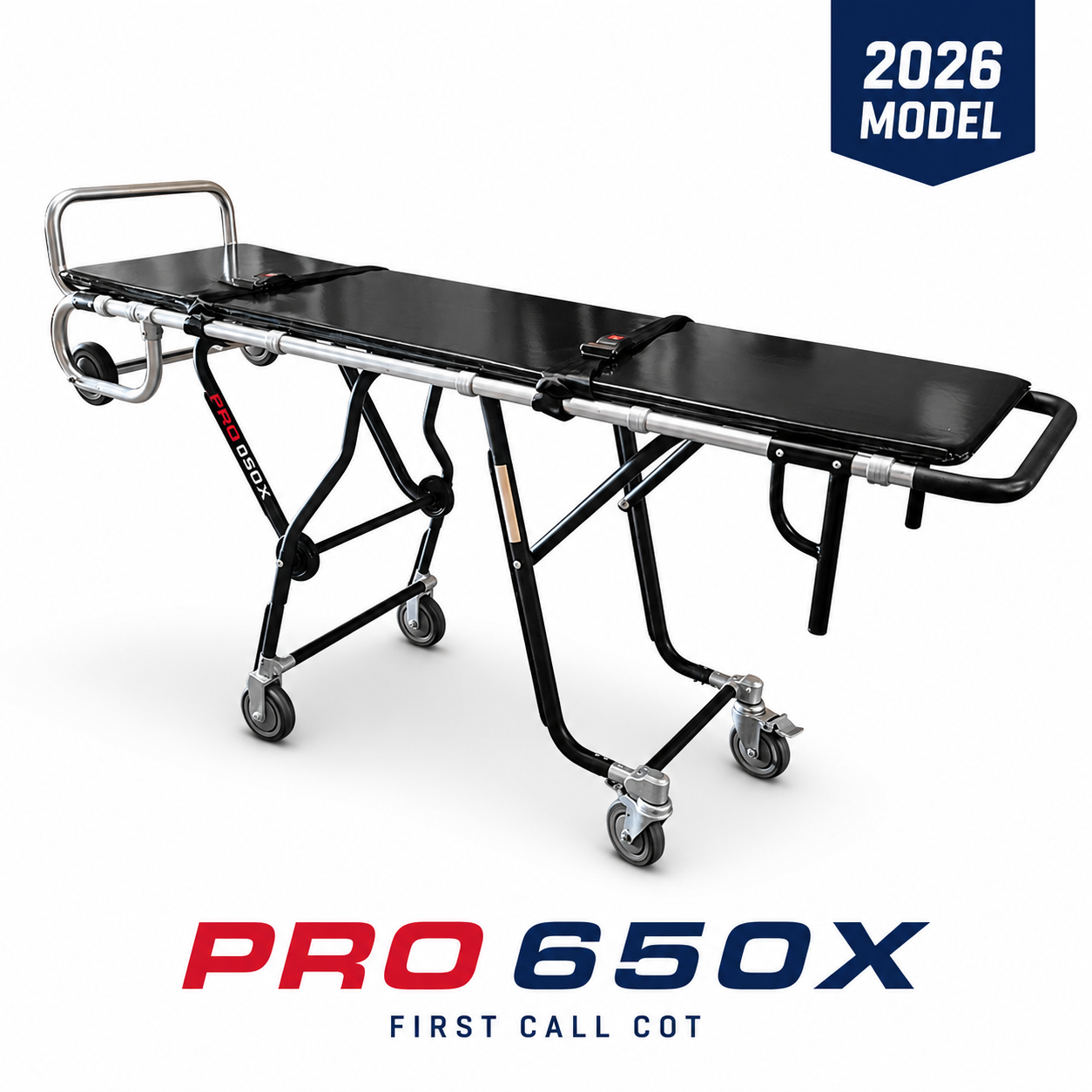 PRO 650X Multi-Level Mortuary Cot | 600 lb First Call Removal Stretcher | Stainless and Anodized Aluminum | American Mortuary Equipment