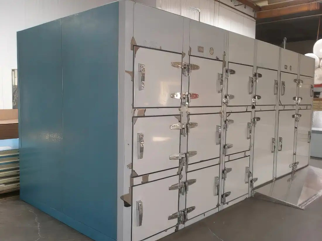 AMC morgue doors as seen on Apple TV and NBC productions, rugged 304 stainless steel construction.