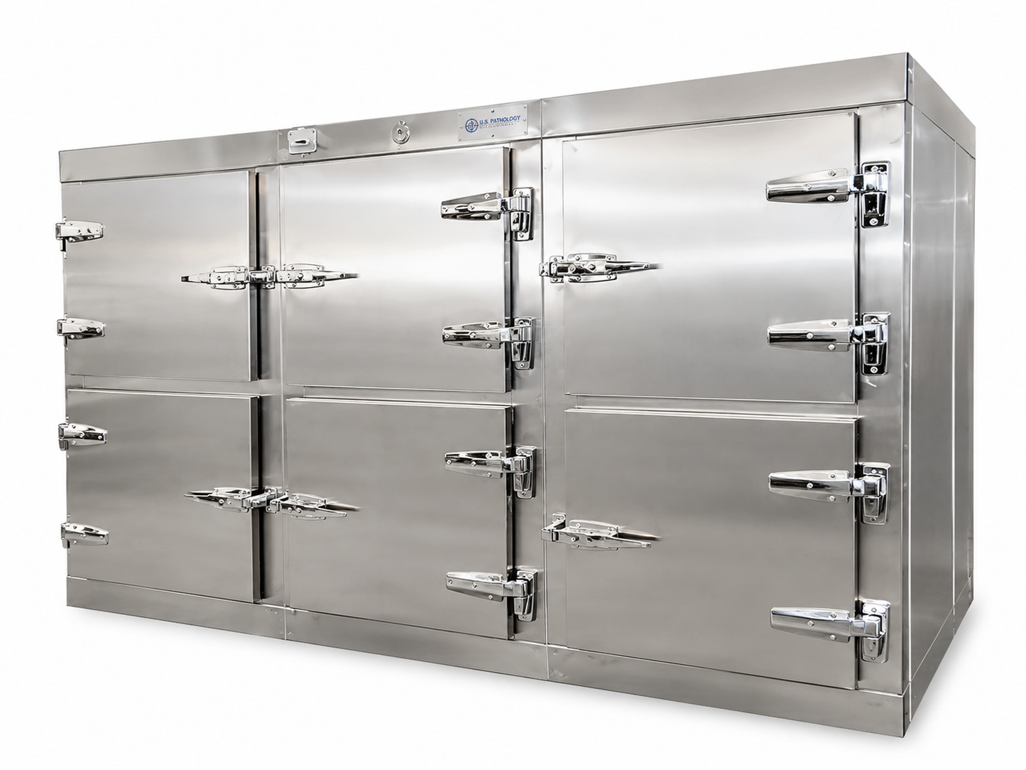 6-body vault-style morgue cooler, Model 1070-3MB6 — individual bay institutional cadaver storage