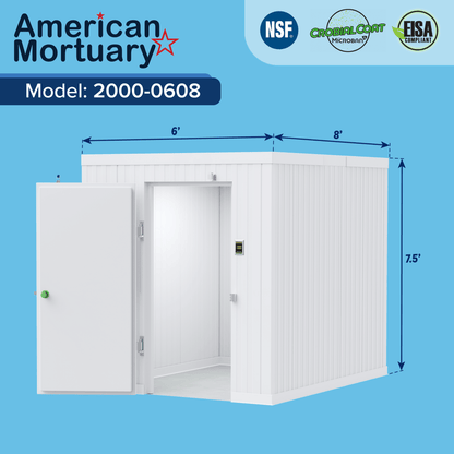 ❄️ 6x8 Walk - In Mortuary Cooler – Model 2000 - 0608 - American Mortuary Coolers & Equipments