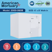 ❄️ 6x8 Walk - In Mortuary Cooler – Model 2000 - 0608 - American Mortuary Coolers & Equipments