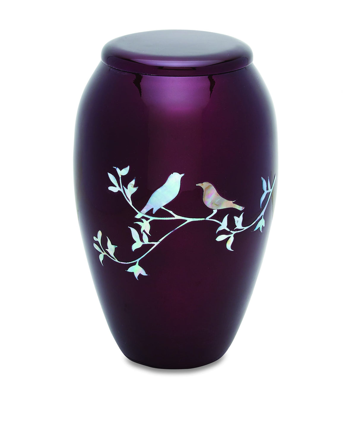 Purple Doves Mother of Pearl Urn — ISU-RJ-0178