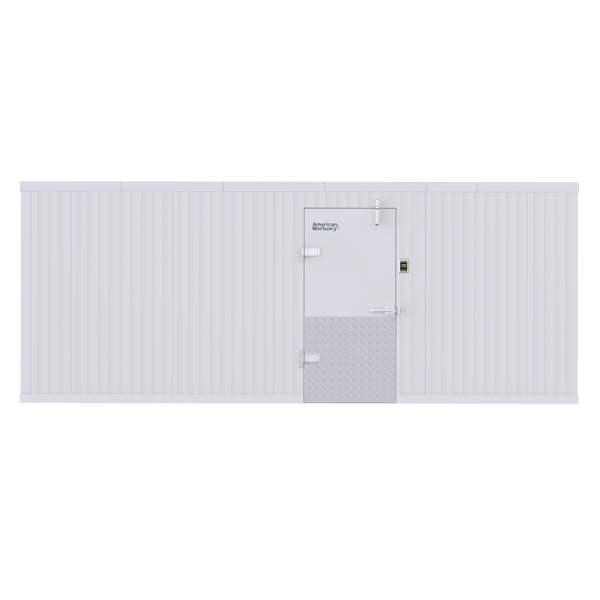 8x18 walk-in mortuary cooler Model AMC-0818, high-capacity hospital cadaver cold storage