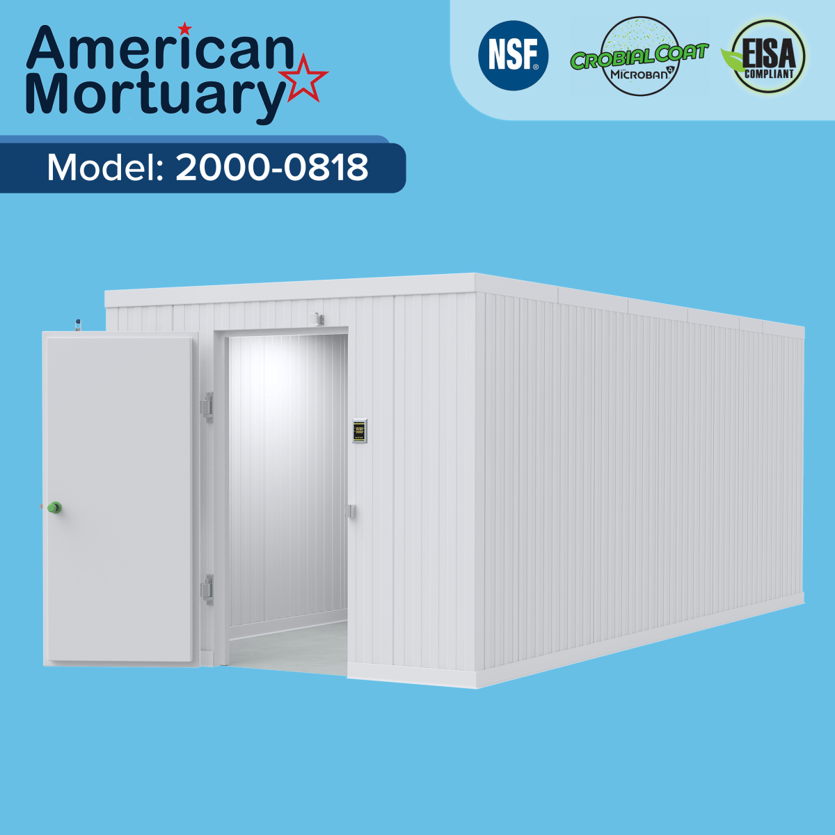 ❄️ 8×18 Walk - In Mortuary Cooler – Model 2000 - 0818 - American Mortuary Coolers & Equipments
