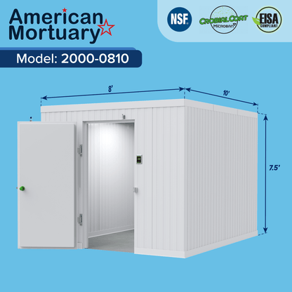 ❄️ 8x10 Walk - In Mortuary Cooler – Model 2000 - 0810 - American Mortuary Coolers & Equipments