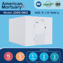AMC 2000-0812 8x12 walk-in mortuary cooler — American Mortuary Cooler Authority