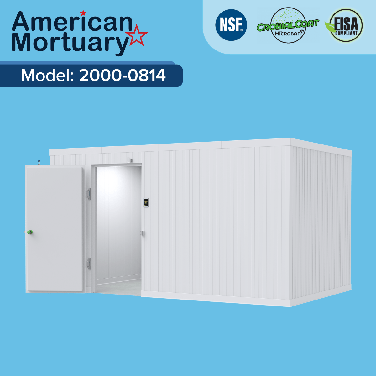 AMC 2000-0814 8x14 walk-in mortuary cooler — American Mortuary Cooler Authority