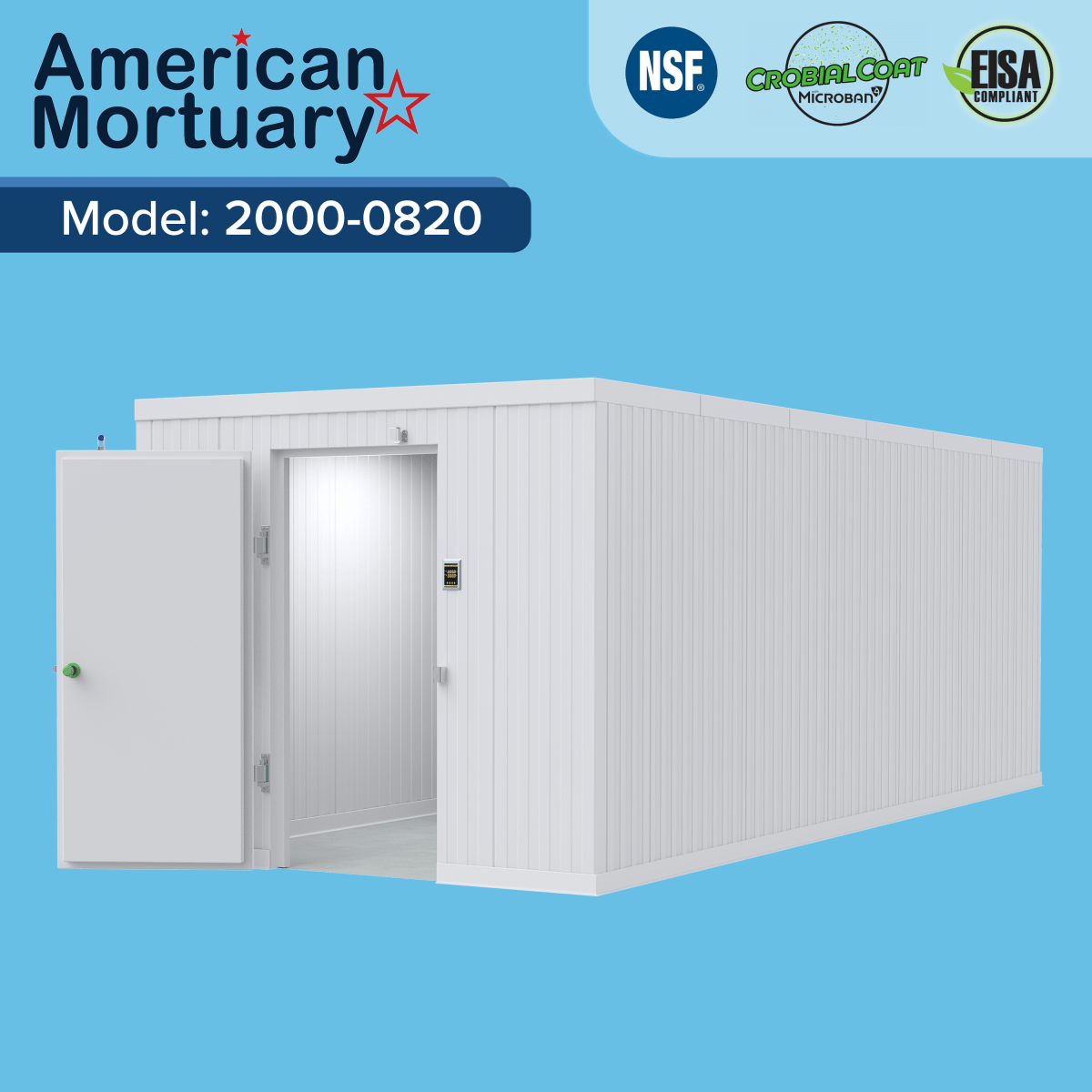 8×20 Walk-In Mortuary Cooler | Cadaver Cold Storage | Morgue