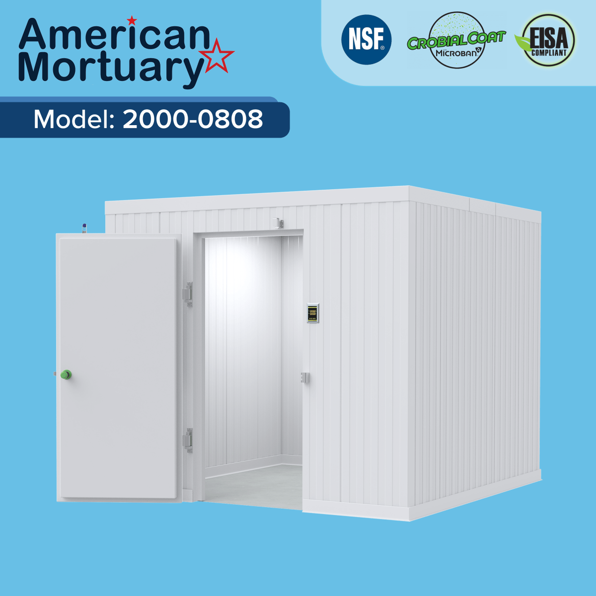 ❄️ 8x8 Walk - In Mortuary Cooler – Model 2000 - 0808 - American Mortuary Coolers & Equipments