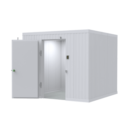 8x8 walk-in mortuary cooler Model AMC-0808, compact cadaver cold storage for small funeral homes
