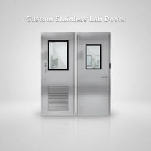 AMC-1780 Cleanroom stainless steel door with double-layer gas-filled window and automatic dust seal made in Johnson City TN.