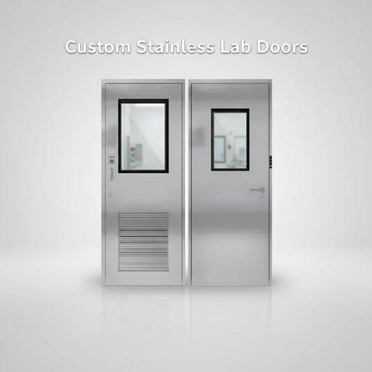 AMC-1780 Cleanroom stainless steel door with double-layer gas-filled window and automatic dust seal made in Johnson City TN.