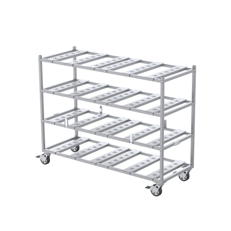 4-tier multi-load mortuary rack Model 2000-4TMD by American Mortuary Coolers, multi-directional heavy-duty cadaver storage rack