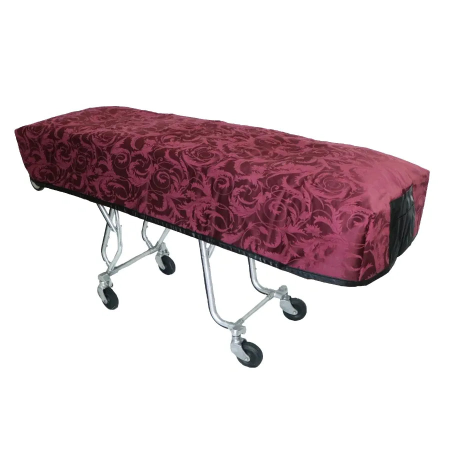 Quilted Cot Cover in Bremerton Burgundy Pattern