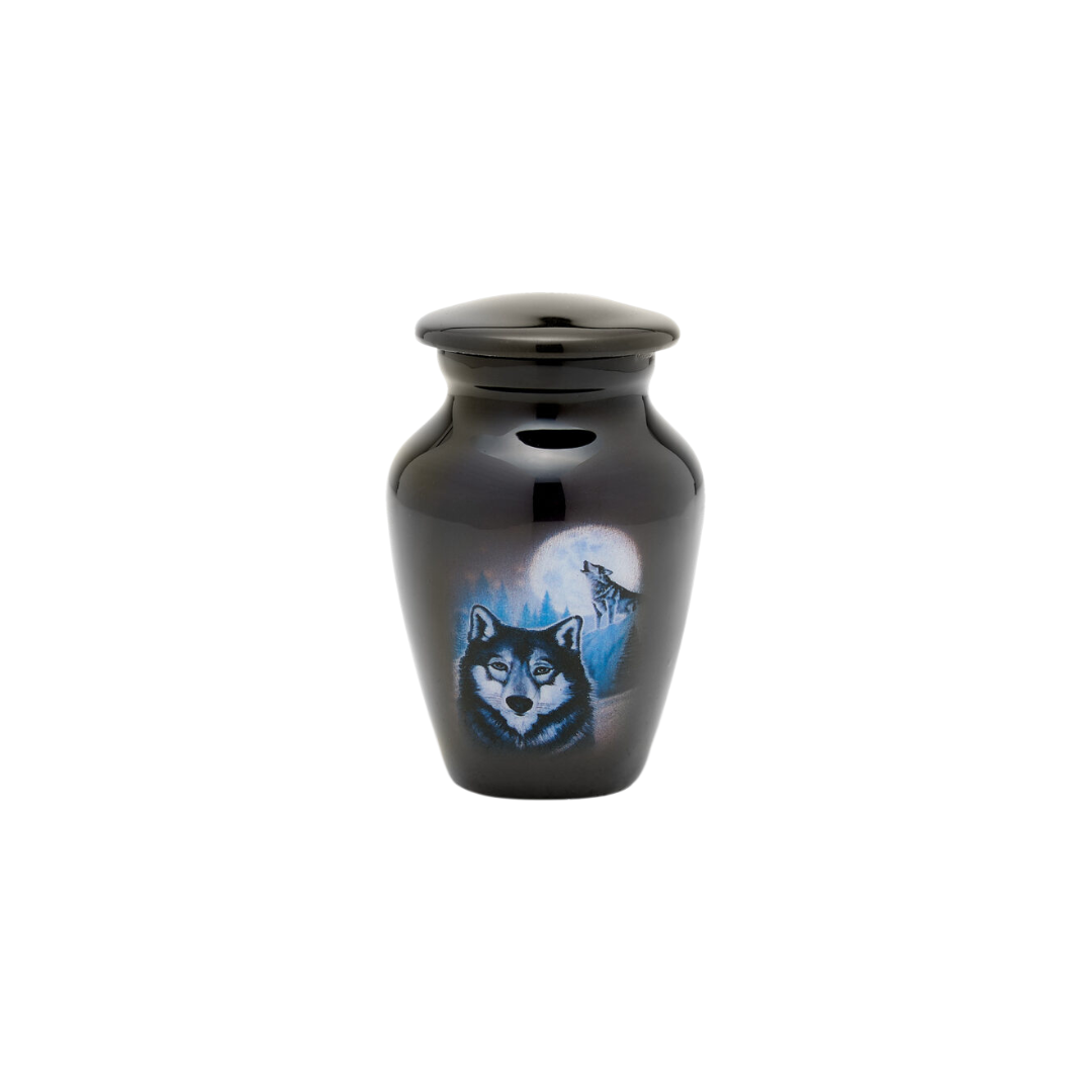 Full Moon Wolf Artist Keepsake Urn — ISU-RJ-0023