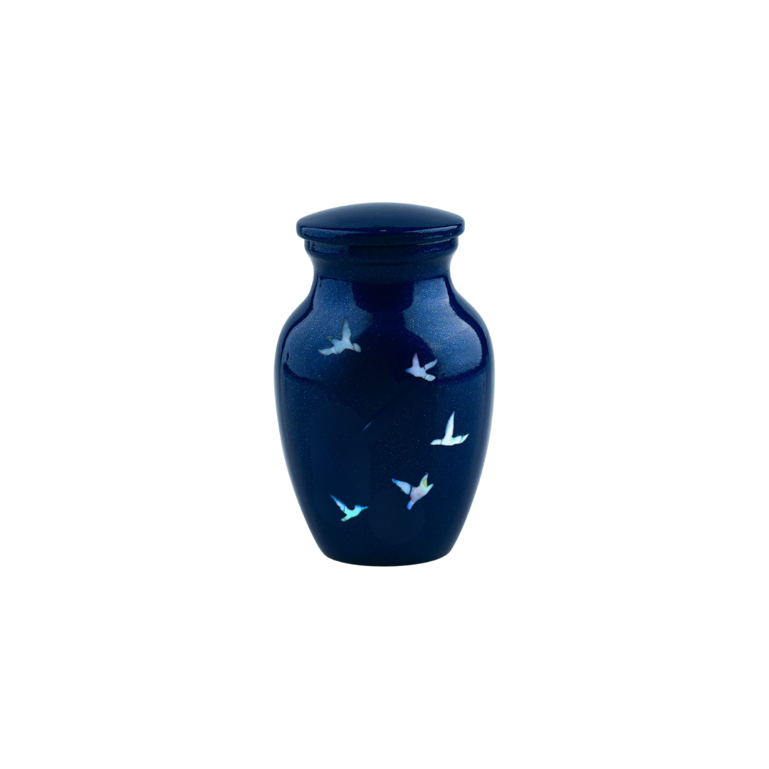 Blue Cycle of Life Mother of Pearl Keepsake — ISU-RJ-0145