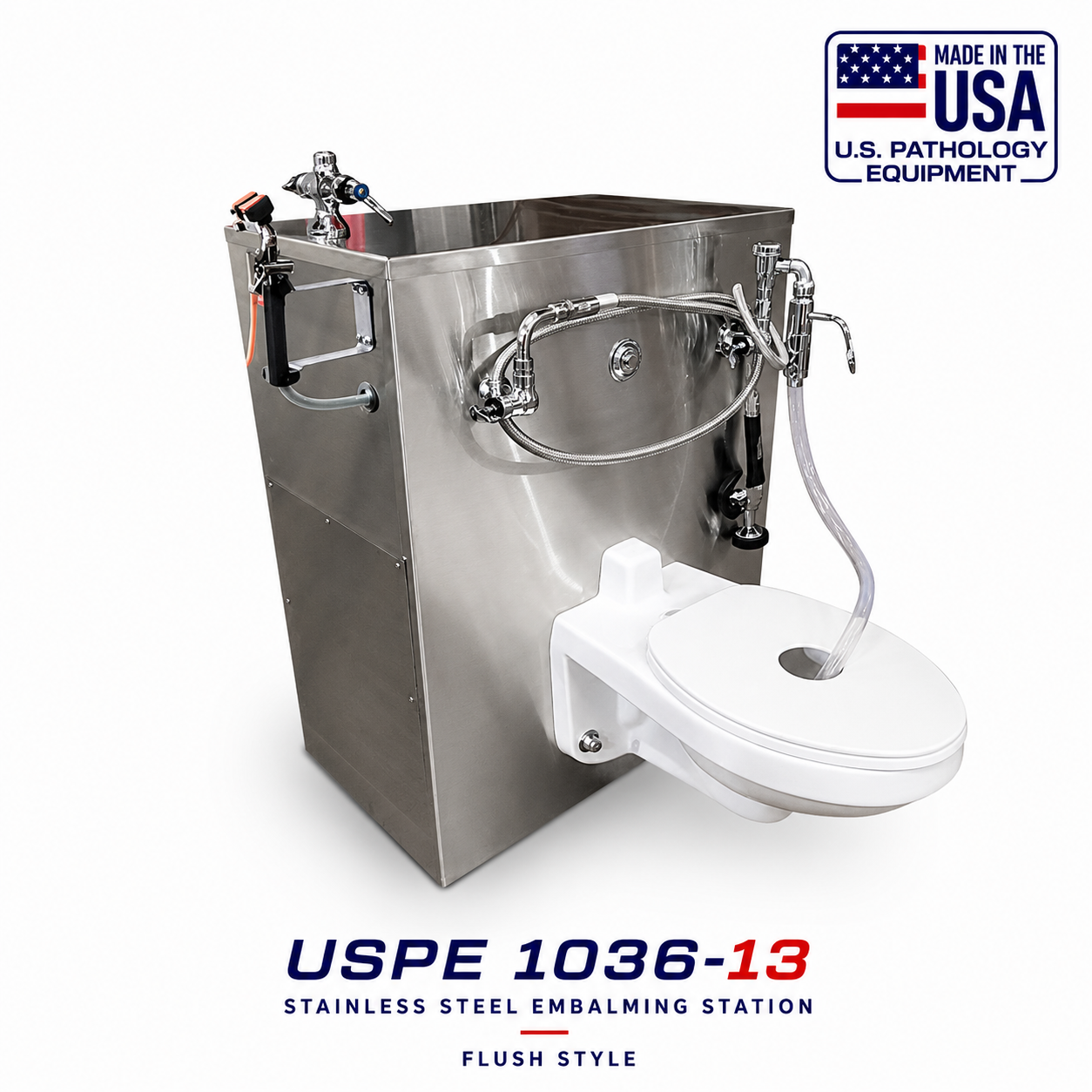 Flushing Embalming Station Model 1036-9FS | 304 Stainless All-in-One Prep Workstation | American-Made