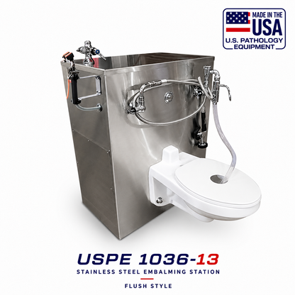 Flushing Embalming Station Model 1036-9FS | 304 Stainless All-in-One Prep Workstation | American-Made
