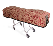 Premium Quilted Mortuary Cot Cover + Matching Lined Pillow Case in Kentmire Ruby Fabric