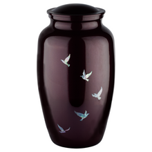 Burgundy Cycle of Life Mother of Pearl Urn — ISU-RJ-0150