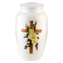 Yellow Rose Cross Artist Urn — ISU-RJ-0054