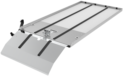 AME-SS150 extended length deck 7135X004 installed in Ford Transit cargo van — American Mortuary Equipment professional first call removal deck system