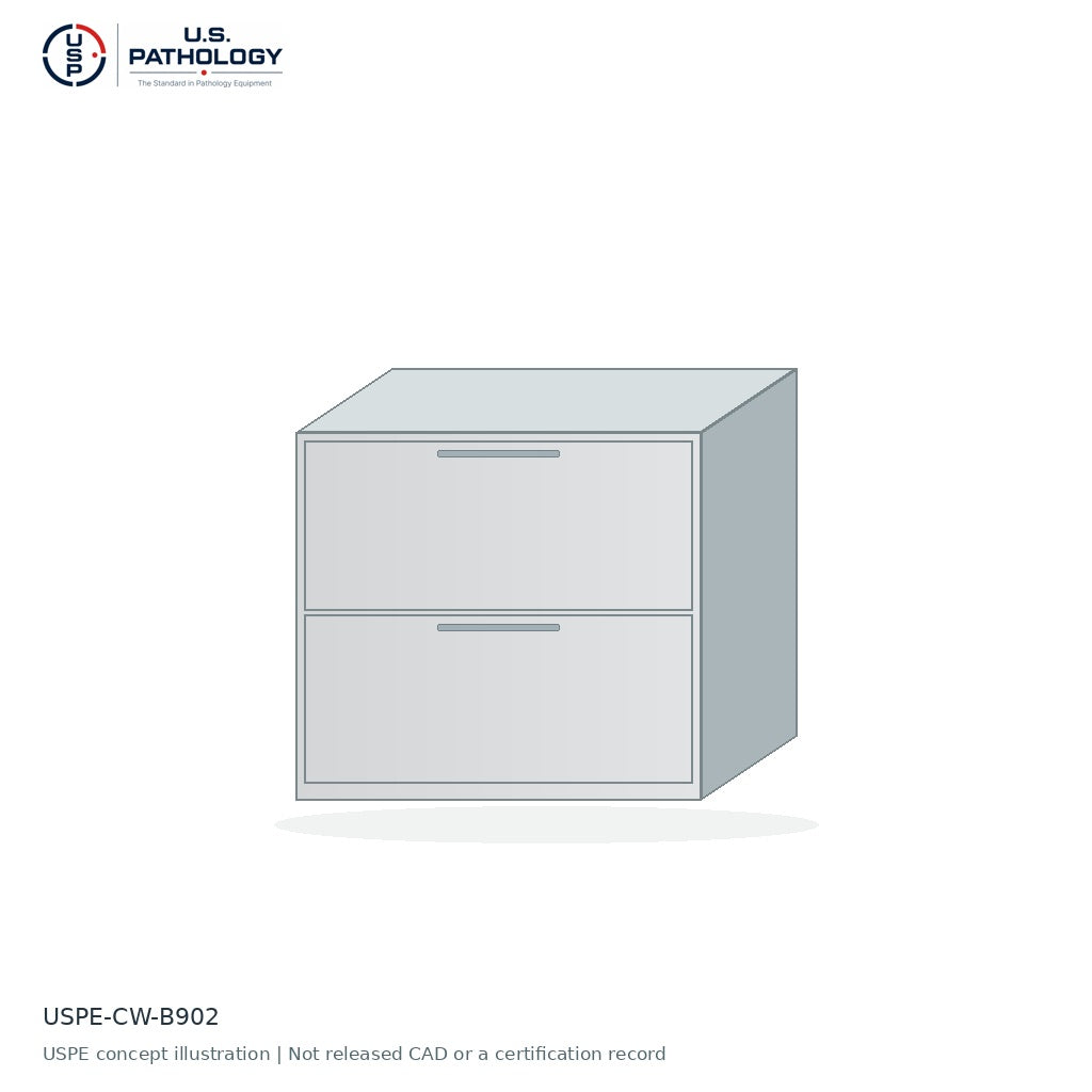 USPE 2-Drawer Base Cabinet | USPE-CW-B902 | USPE configuration concept; size, material and engineering subject to quote