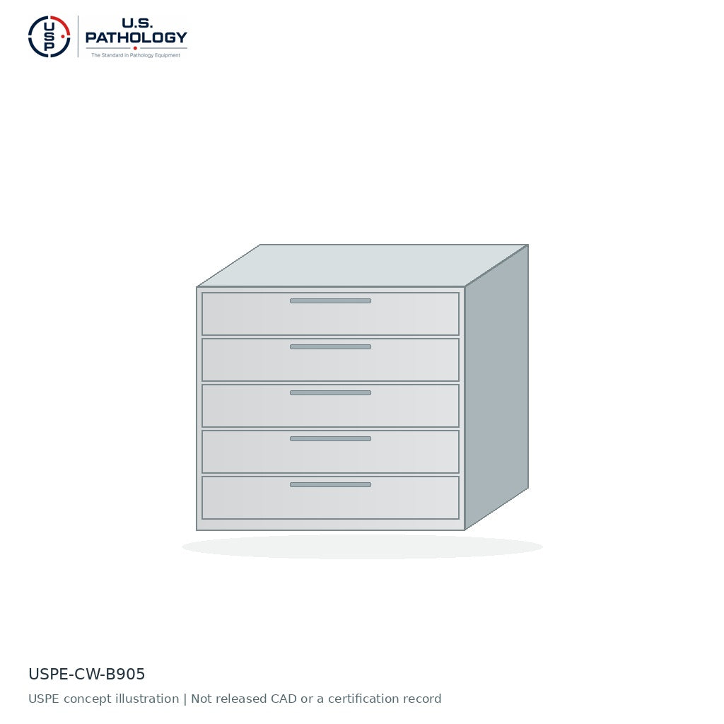 USPE 5-Drawer Base Cabinet | USPE-CW-B905 | USPE configuration concept; size, material and engineering subject to quote