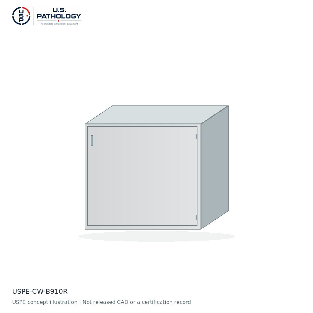 USPE Single-Door Base Cabinet, Right-Hinged | USPE-CW-B910R | USPE configuration concept; size, material and engineering subject to quote