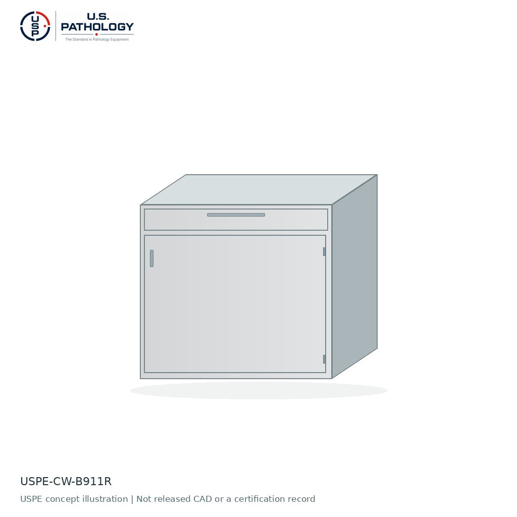 1-Drawer / Single-Door Prep Room Base Cabinet, Right-Hinged