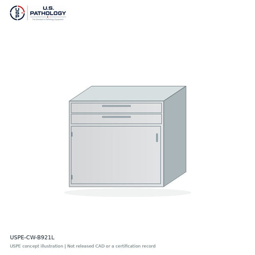 USPE 2-Drawer / Single-Door Base Cabinet, Left-Hinged