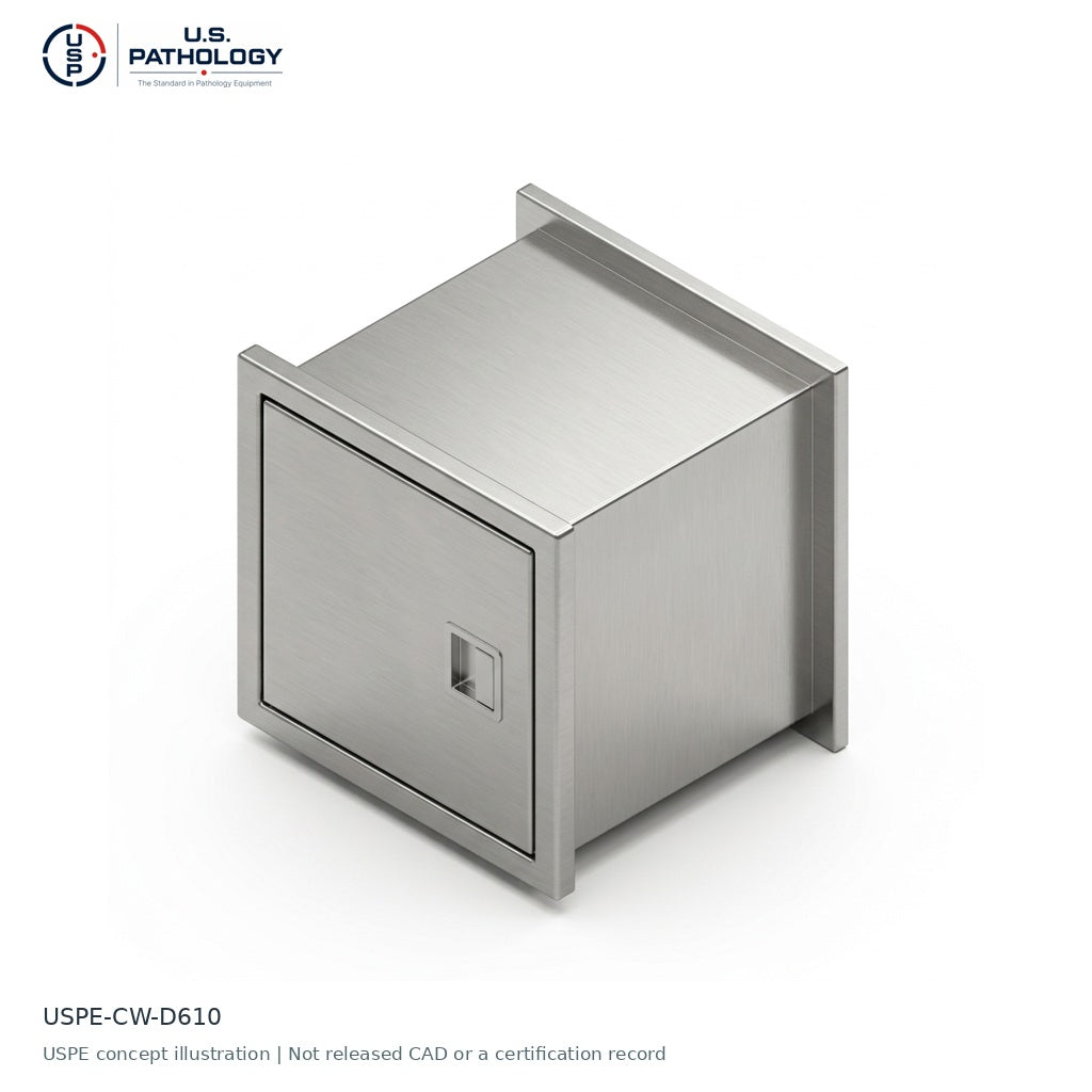USPE Through-Wall Evidence Drop Box & Transfer Cabinet | USPE concept illustration