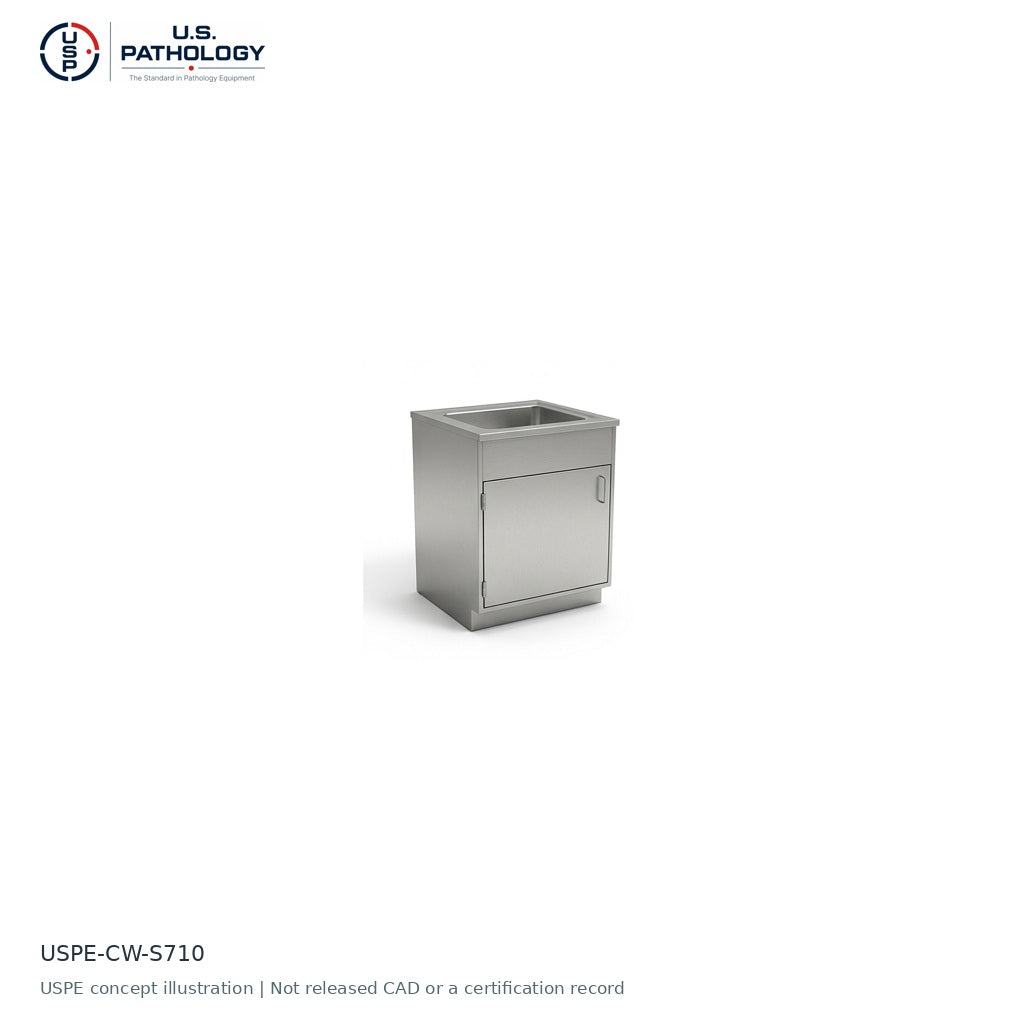 USPE Sink Base Cabinet, Left-Hinged | USPE-CW-S710 | USPE configuration concept; size, material and engineering subject to quote