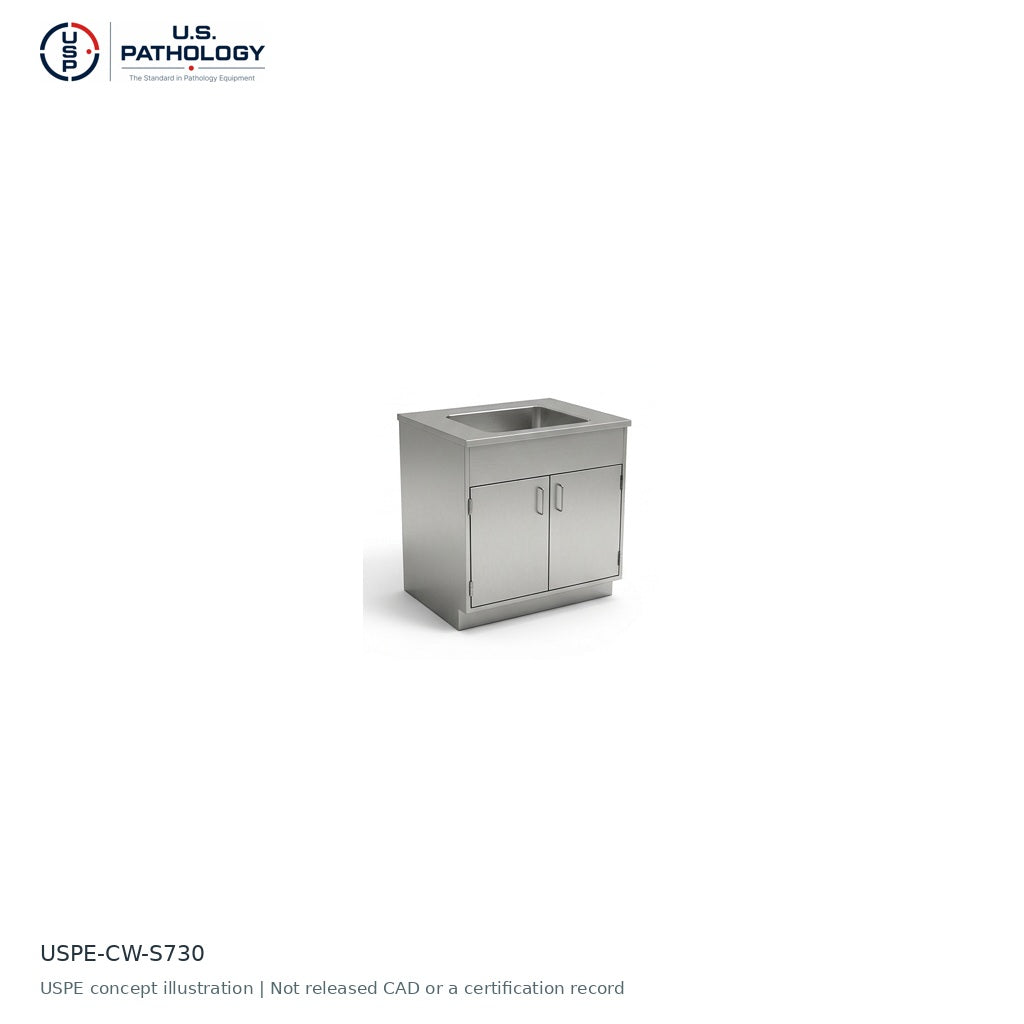 USPE Sink Base Cabinet, Double Doors | USPE-CW-S730 | USPE configuration concept; size, material and engineering subject to quote