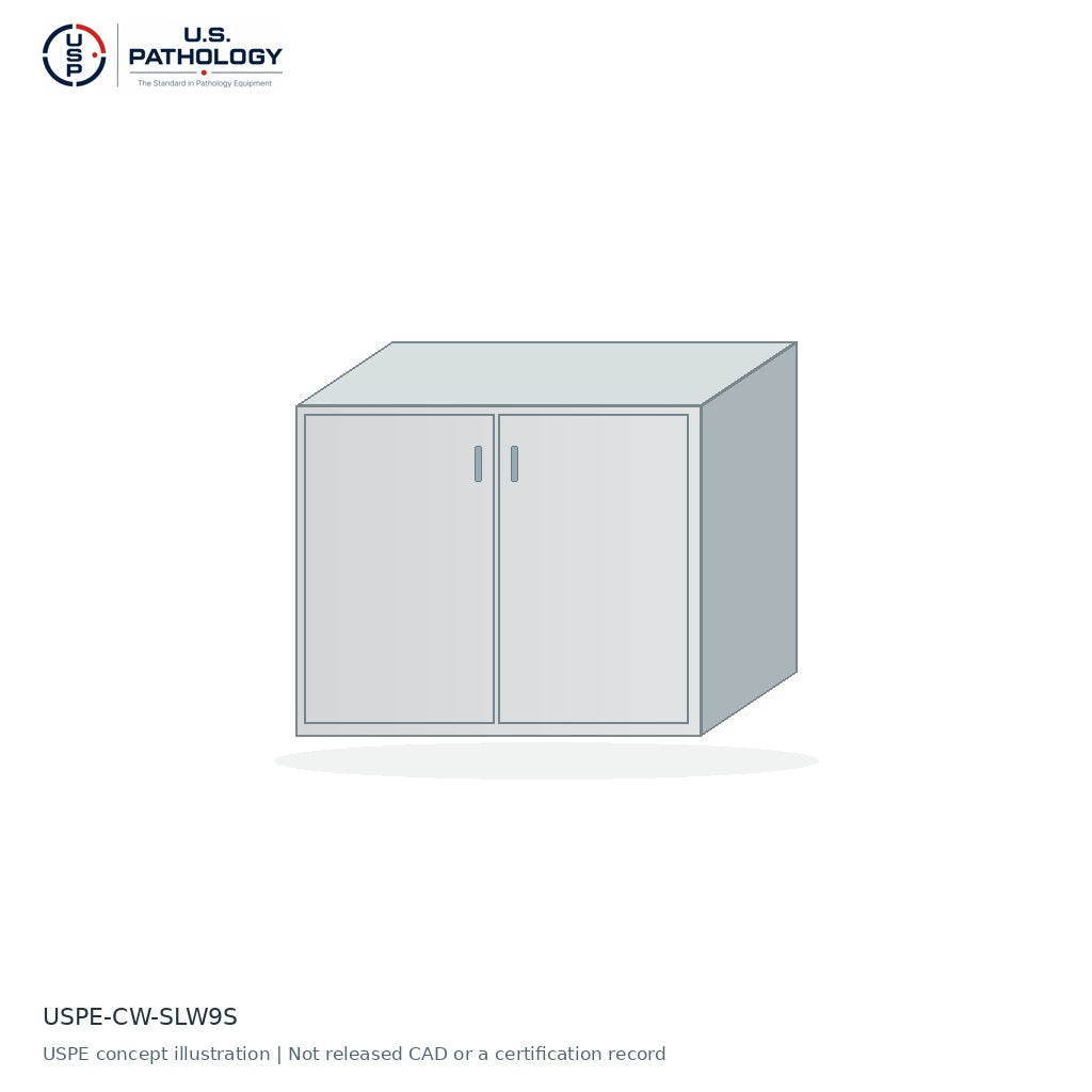 USPE Wall Sliding-Door Cabinet, Solid | USPE-CW-SLW9S | USPE configuration concept; size, material and engineering subject to quote