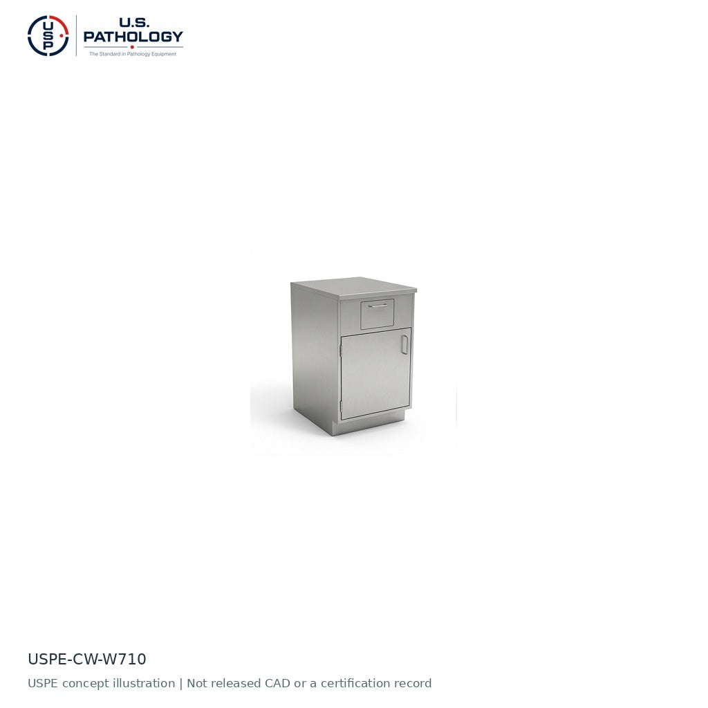USPE Single-Front Waste Cabinet | USPE-CW-W710 | USPE configuration concept; size, material and engineering subject to quote